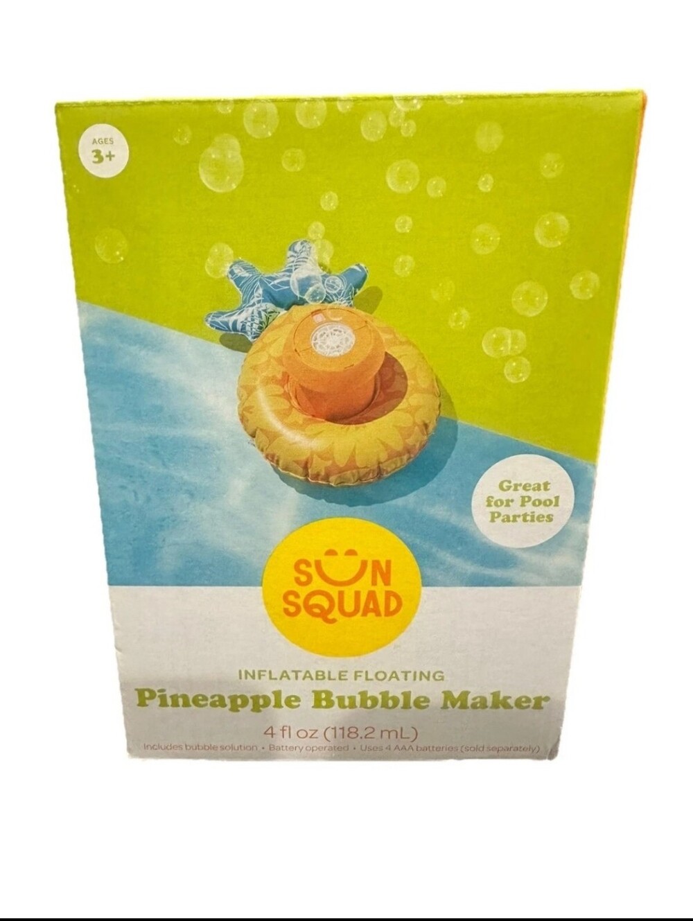 Sun Squad Inflatable Floating Pinapple Bubble Maker